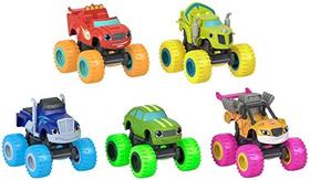 Fisher-Price Blaze e The Monster Machines Neon Wheels 5 Pack, Conjunto de Push Along Die-Cast Monster Truck Vehicles para crianças em idade pré-escolar