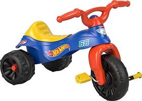 Fisher-Price Hot Wheels Tough Trike, Sturdy Ride-on Tricycle com cores hot wheels e gráficos para crianças e crianças pré-escolares de 2 a 5 anos