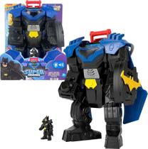 Fisher-Price Imaginext DC Super Friends, Batman Flight Mech com luzes, sons e boneco de ação de 3 polegadas, brinquedo de 14,5 polegadas inclui lançador e discos