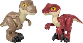 Fisher-Price Imaginext Jurassic World Dino Attack Pack, extra-grande T.rex de 9,5 polegadas e figura raptor de 9 polegadas definida para crianças pré-escolares de 3 a 8 anos