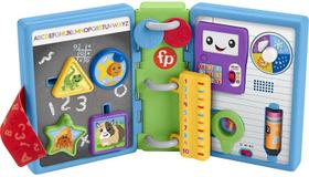 Fisher-Price Laugh &amp Learn 123 Schoolbook, brinquedo de atividade eletrônica com luzes, música e conteúdo de aprendizagem de Estágios Inteligentes para crianças e crianças