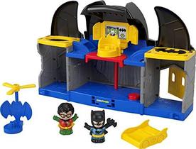 Fisher-Price Little People DC Super Friends Batcaverna, Batman playset com figuras para crianças e crianças pré-escolares de 18 meses a 5 anos