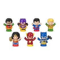 Fisher-Price Little People DC Super Friends Figure Pack, Conjunto de 7 figuras de personagens super-heróis para crianças e crianças pré-escolares de 18 meses a 5 anos