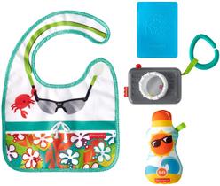 Fisher-Price Tiny Tourist Gift Set, 4 brinquedos de bebê com tema de viagem para brincadeiras