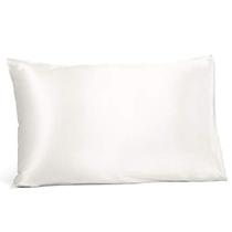 Fishers Finery 19mm 100% Pure Mulberry Silk Pillowcase, Good Housekeeping Quality Tested (Branco, Q)