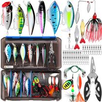Fishing Lures Tackle Box PLUSINNO 68 unidades para água salgada e água doce