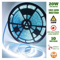 Fita 192 LED's 110V 10 Metros IP44 3528 18W 6500K Liga Direto