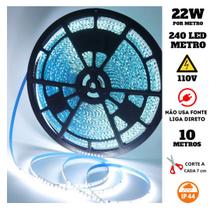 Fita 240 LED's 110V 10 Metros IP44 3528 22W 6500K Liga Direto