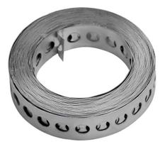 Fita Aço Carbono Zincada Perfurada Ancora 19mm X 10 Metros