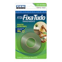 Fita Acrílica Dupla Face Fixa Tudo Uso Interno 19mm x 2m Incolor Tekbond
