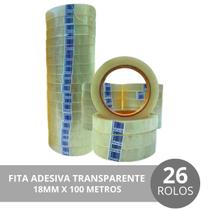 Fita Adesiva 18mm X 100 Metros Kit 26 Rolos