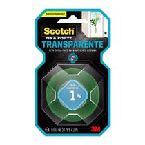 Fita adesiva 3m scotch dupla face fixa forte 24x2m - 1kg