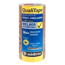 Fita Adesiva Adelbras Qualitape 48mmX40m Marrom C/4