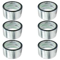 Fita Adesiva Aluminizada Fita Laminada Instalação Ar Condicionado 6 Unidades 48 mm X 45 Metros