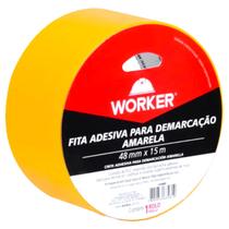 Fita Adesiva Amarela 48 mm x 15 m Rolo de Fita Larga Resistente Fita Adesiva - Worker Fita Adesiva Amarela 48 mm x 15 m Rolo de Fita Larga Resistente Fita Adesiva - Worker