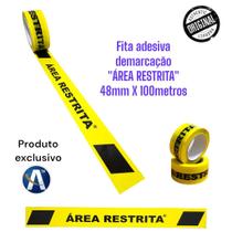 Fita Adesiva Amarela Área Restrita 48mmX100m