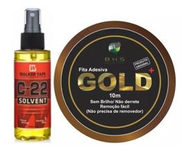 Fita Adesiva Amarela Gold 2 CM de 10 Metros E Removedor C-22