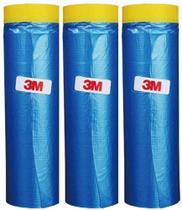 Fita adesiva automotiva com folhas de plástico Pacote de vários tamanhos Tecido plástico para pintura sem resíduos Fita de tinta e cortina Filme adesivo pré-colado (65 pés) (3 do conjunto (59 pol.)