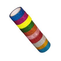 Fita Adesiva Brilhosa com Glitter 1,5 Cm 2 M 10 Rolos
