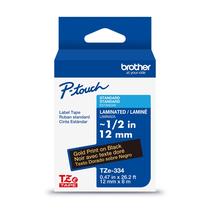 Fita adesiva Brother Genuine P-Touch TZe Gold Print em preto