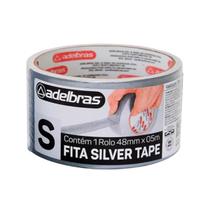 Fita Adesiva Cinza Silver Tape 48mm x 10m Adelbras