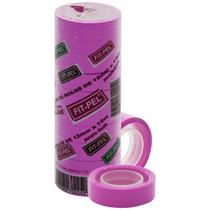 Fita adesiva colorida escolar lilas 12x10m kit 10 unidades - fit pel