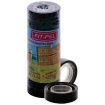 Fita adesiva colorida escolar preto 12x10m kit 10 unidades - fit pel