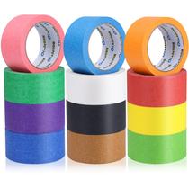 Fita adesiva colorida Oleitodh 12 rolos 50 mm x 330 mm Rainbow Fita adesiva colorida Oleitodh 12 rolos 50 mm x 330 mm Rainbow