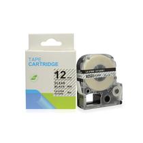 Fita adesiva compativel com LK-4TBW, preto sobre transparente, largura 12mm, comprimento 9m (modelo ST12KW) Fita adesiva compativel com LK-4TBW, preto sobre transparente, largura 12mm, comprimento 9m (modelo ST12KW)