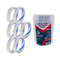 Fita Adesiva Cristal Delfix 18mm X 50m - Kit 7 Rolos