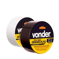 Fita adesiva de demarcação de solo 4,8 cm x 30 m branco + 4,8 cm x 30 m preto - Vonder