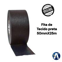 Fita Adesiva de Tecido Preta 50mmX25m Fita Adesiva de Tecido Preta 50mmX25m