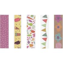 Fita adesiva decorada washi tape 15x5 fun 5 estampas brw Fita adesiva decorada washi tape 15x5 fun 5 estampas brw