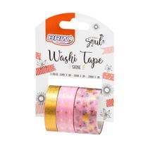 Fita Adesiva Decorada Washi Tape Shine Com 3 - BRW