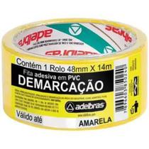 Fita adesiva demarcaçao amarela 48mm x 14m adelbras