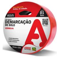 Fita adesiva demarcação de solo vermelha 50mm x 30m Kit com 1 unidades