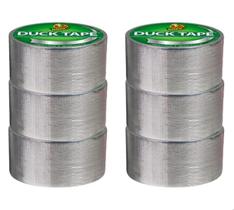 Fita Adesiva Duck Cromada Metálica 4,8 cm x 13,7 m 6 Rolos