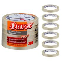 Fita Adesiva Durex Fino 12mmx50m 3M 6un Embalagem Presentes