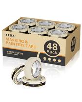 Fita adesiva EFOK 48 rolos de 2,5 cm de largura, branca anti-UV, 55 m