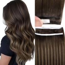 Fita adesiva em extensões de cabelo humano Loxxy Darkest to Platinum 22 polegadas