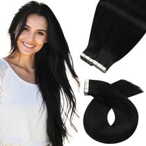 Fita adesiva em extensões de cabelo humano Moresoo Natural Black 30cm
