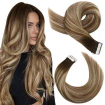 Fita adesiva em extensões de cabelo humano Moresoo Ombre Blonde 40cm 50g