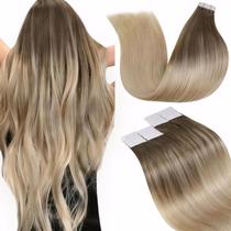 Fita adesiva em extensões de cabelo LaAvoo Brown to Ash Blonde 14"