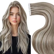 Fita adesiva em extensões de cabelo LaAvoo Human Hair Platinum Blonde