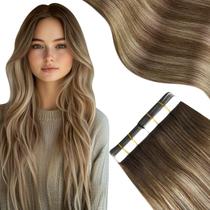 Fita adesiva em extensões de cabelo Moresoo 18 polegadas 20 unidades 50 g marrom/loiro