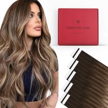 Fita adesiva em extensões de cabelo Moresoo 20cm 10 peças 25g Remy Human Hair