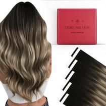 Fita adesiva em extensões de cabelo Moresoo 24 polegadas 10 unidades 25 g Remy Human Hair