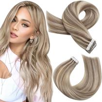 Fita adesiva em extensões de cabelo Moresoo Blonde Human Hair 30g 12"