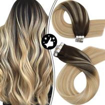 Fita adesiva em extensões de cabelo Moresoo Brown Rooted Balayage 50g