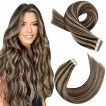 Fita adesiva em extensões de cabelo Moresoo Highted Brown w/ Blonde 16"